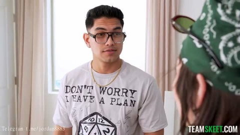 Magenta Lexx in Don't Worry I Have a Plan tee with roleplay dice