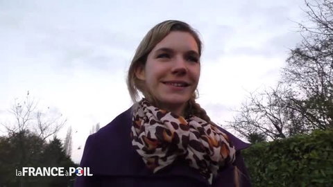 Blonde amateur Solene in schoolgirl casting video for La France A Poil
