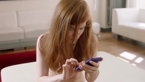 Jia Lissa naked redhead using a purple vibrator in sensual solo scene