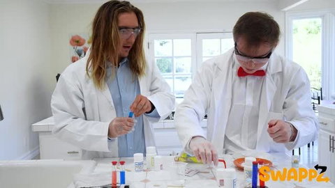 Andi Avalon and Little Puck in Mom Swap stepbrother stepsister lab sex scene