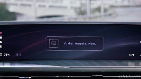 Angela White car interior display message Vixen scene