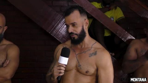Elisa Sanches in Brad Montana adult video thumbnail with shirtless male models