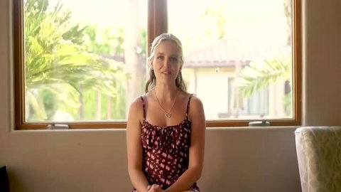 Charlie Forde blonde in floral dress, interview-style softcore thumbnail