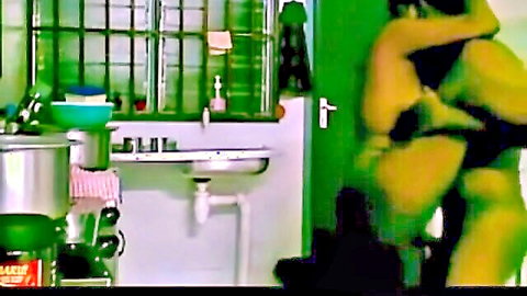 Indian couple in doggy style sex in kitchen